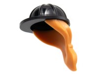 LEGO part Minifigure, Headgear Helmet Construction with Molded Nougat Ponytail Hair Pattern 16178pb02