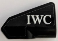 LEGO part Technic, Panel Fairing # 8 Very Small Smooth Short, Side B with White 'IWC' Pattern (Sticker) - Set 42165 2389pb005