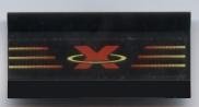 LEGO onderdeel Voertuig, Spoiler / Ploegschaar 6 x 3 met Scharnier met Rood en Geel Extreme Team Logo Patroon (Sticker) - Sets 2963 / 6568 / 6589 2440pb001
