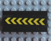 LEGO onderdeel Voertuig, Spoiler / Ploegschaar 6 x 3 met Scharnier met 7 Gele Pijlen Patroon (Sticker) - Set 6573 2440pb012