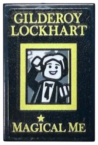 LEGO part Tile 2 x 3 with 'GILDEROY LOCKHART', Minifigure in Rectangle, and 'MAGICAL ME' Pattern (Sticker) - Set 75978 26603pb172