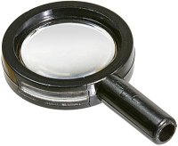 LEGO part Minifigur, Utensil Lupe dünner Rahmen und hohler Griff mit transparenter Linse 30152c03