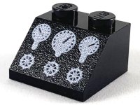 LEGO part Slope 45 2 x 2 with 3 Gauges and 3 Knobs Pattern 3039px6