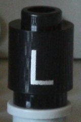 LEGO onderdeel Brick, Round 1 x 1 with Silver Capital Letter L Pattern 3062pb014