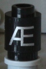 LEGO onderdeel Brick, Round 1 x 1 with Silver Capital Letter Æ Pattern 3062pb032