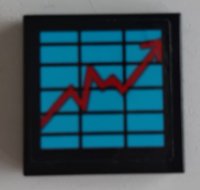 LEGO onderdeel Tile 2 x 2 with Stock Exchange Graph with Red Arrow Pattern (Sticker) - Set 60102 3068pb1658