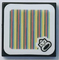 LEGO onderdeel Tile 2 x 2 with Super Mario Scanner Code Boss Sumo Bro Pattern (Sticker) - Set 71388 3068pb1844