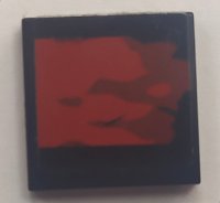 LEGO onderdeel Tegel 2 x 2 with Red and Dark Red Worn Rectangle Pattern (Sticker) - Set 70908 3068pb1953