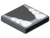 LEGO onderdeel Tile 2 x 2 with Sharp White Teeth in Dark Bluish Gray Gums Pattern (Super Mario Dry Bowser Lower Jaw) 3068pb2298