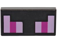LEGO onderdeel Tile 1 x 2 with Pixelated Pink and Magenta Eyes Pattern (Minecraft Dragon) 3069pb0700
