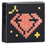 LEGO onderdeel Tile 1 x 1 with Copper Diamond Gem with Slots and Gold Squares and Shapes Pattern 3070pb287