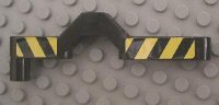 LEGO onderdeel Technic, Hefarm, Aangepast Kruising Offset 1 x 9 met Zwart en Geel Waarschuwingsstrepen Patroon op Beide Zijden (Stickers) - Set 8462 32079pb01