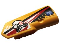 LEGO part Technic, Pannello Rivestimento #21 Molto Piccolo Liscio, Lato B con Teschio, Numero 8 e Motivo 'MOTOR' (Adesivo) - Set 42101 11946pb041