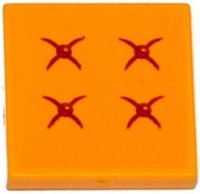 LEGO part Tile 2 x 2 with 4 Magenta Cushion Buttons Pattern (Sticker) - Set 41135 3068pb0981