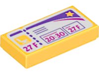 LEGO part Tile 1 x 2 with Airplane Boarding Pass Pattern 3069pb0388
