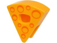 LEGO part Minifigure, Headgear Head Cover, Costume Wedge Slice with Cheese with Orange Holes Pattern (BAM) 45755pb05