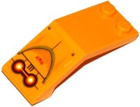 LEGO part Windscreen 5 x 2 x 1 2/3 with Fire Cores, Red Alien Characters and Rivets Pattern (Sticker) - Set 70144 6070pb013