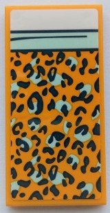 LEGO part Tile 2 x 4 with Blanket with Black and Light Aqua Rosettes, White Bedsheet Pattern (Sticker) - Set 41395 87079pb1011