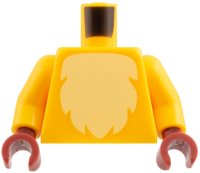 LEGO part Torso with Bright Light Yellow Fur Pattern / Bright Light Orange Arms / Dark Red Hands 973pb6445c01