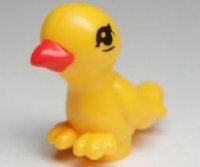 LEGO part Bird, Friends / Elves with Red Beak and Black Eyes Pattern (Goldie) 98388pb01