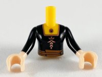 LEGO part Torso Mini Doll Girl Black Bodice and Copper Flower Pattern, Light Nougat Arms with Hands with Black Sleeves FTGpb246c01