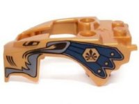 LEGO part Flywheel Fairing Lion Shape with Gray Mane and Dark Blue Feathers Pattern 11110pb05