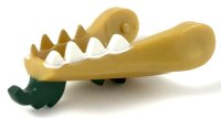 LEGO part Dragon Head (Ninjago) Jaw Lower with White Teeth and Dark Green Beard and Spines Pattern 40934pb01