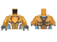 LEGO part Torso Nexo Knights Armor with Orange Emblem with King Pattern / Pearl Gold Arms / Dark Bluish Gray Hands 973pb2242c01