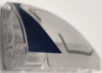 LEGO part Technic, Panneau Courbe 5 x 3 x 2 Coin Quart Ellipse, Gauche avec Bord Bleu Foncé et Motif Lignes Argent 2438pb001