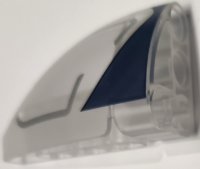 LEGO part Technic, Panneau Courbe 5 x 3 x 2 Coin Quart Ellipse, Droite avec Bord Bleu Foncé et motif Lignes Argentées 2442pb001