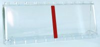 LEGO part Windscreen 2 x 10 x 3 with Red Vertical Stripe Pattern (Sticker) - Set 10258 24607pb02