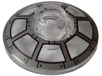 LEGO part Dish 2 x 2 Inverted (Radar) with Black and Dark Bluish Gray Radial Cockpit Window Pattern 4740pb026