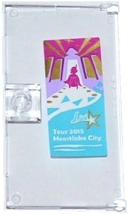 LEGO part Door 1 x 4 x 6 with Stud Handle with Pop Star Silhouette, 'Livi' and 'Tour 2015 Heartlake City' Pattern (Sticker) - Set 41103 60616pb021