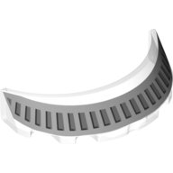 LEGO part Windscreen 3 x 6 x 1 Curved with Dark Bluish Gray Rectangles on Light Bluish Gray Background Pattern 62360pb003