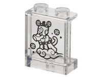 LEGO part Panel 1 x 2 x 2 with Side Supports - Hollow Studs with Black Monkey King (Sun Wukong) Flying on Cloud Pattern 87552pb127