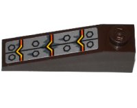 LEGO part Slope 18 4 x 1 with Bolted Metal Plates and Lava Pattern (Sticker) - Set 70321 60477pb008