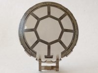 LEGO part Plato 6 x 6 Invertido con Asa de Barra con Marco TIE Cockpit Gris Azulado Oscuro 8 Radios SW y Patrón Remaches 18675pb09