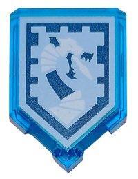 LEGO onderdeel Tegel, Gewijzigd 2 x 3 Vijfhoekig met Nexo Power Shield Patroon - Iron Dragon 22385pb063