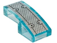 LEGO part Schräge, gewölbt 2 x 1 x 2/3 mit schwarzem und dunkelblaugrauem Punkten- und Linienmuster auf silbernem Hintergrund 11477pb252