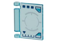 LEGO part Minifigur, Utensil Buchcover mit Raumschiff-Kontrollfeld, Dunkelblau Messinstrumente, Quadrate und Dreieck und Weiß Zielkreis auf Head-Up Display (HUD) Muster 24093pb070
