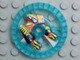 LEGO part Technic, Disk 5 x 5 - RoboRider Talisman Wheel, Flame Mold with Robot Pattern 32358pb01