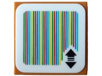 LEGO part Tile 2 x 2 with Super Mario Scanner Code Double Arrows Pattern (Sticker) - Set 71408 3068pb2067