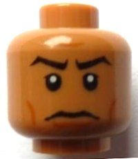 LEGO part Minifigure, Head Male Stern Black Eyebrows, White Pupils Pattern (SW Captain Panaka) 3626pb0626