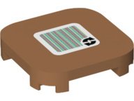 LEGO part Tile, Modified 4 x 4 with Rounded Corners and 4 Feet with Super Mario Scanner Code 2 Arrows Cycle Pattern (Sticker) - Set 71366 68869pb004
