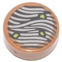 LEGO part Tile, Round 1 x 1 with Ramen Noodles Pattern 98138pb395