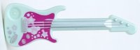LEGO part Minifigure, Utensil Musical Instrument, Guitar Electric with Silver Strings, Stars, Bridge, and Output Jack and Magenta Pickguard Pattern 11640pb01
