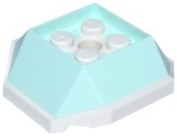LEGO part Shell with 4 Recessed Studs and Hole with Molded White Bottom Pattern 67013pb01