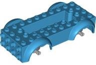 LEGO part Véhicule, Base 5 x 10 x 2 1/2 avec Garde-Boue et 6 x 2 Centre Encastré avec 3 Trous avec Supports de Roues Gris Bleuâtre Clair Attachés 11650c02