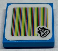 LEGO part Tile 2 x 2 with Super Mario Scanner Code Larry Pattern (Sticker) - Sets 71380 / 71427 3068pb1534