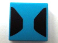 LEGO part Tile 1 x 1 with Black Trapezoids Pattern 3070pb355
